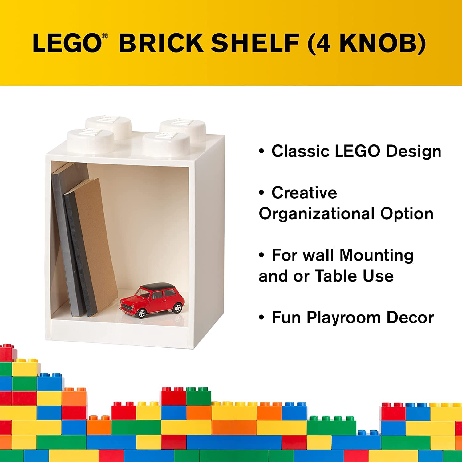 LEGO Storage Products: 41141735 4-Stud Brick Shelf White