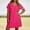 A_ Hot Pink, variant on Ygbgbb Women's Plus Size Summer Solid V-Neck Dress Casual Raglan Short Sleeve Loose Fit Simple Midi Summer Sundress Hot Pink L