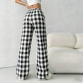 thumbnail image 5 of Women's Plaid Pajama Pants Plus Size Drawstring Elastic Waist Thin Weight Pjs Pants Summer Casual Checked Oversized Comfy Sleepwear Long Pants Lightweight Loungerwear Pajamas Pant, 5 of 8