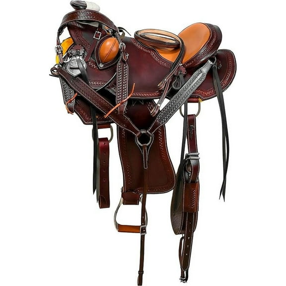 Handmade Classic Quality Wooden & Fiberglass Western Wade Ranch Roping Horse Saddle