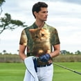 thumbnail image 3 of Honeii Cute Kitten Water Lilies Print Polo Shirt, A Classic Short-Sleeved, Button-Down Golf Shirt for Men,Mens Polo Shirts Short Sleeve-3X-Large, 3 of 6