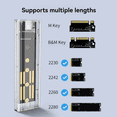 thumbnail image 4 of Boîtier SSD M.2 NVMe+NGFF Double Protocole Boîtier SSD USB 3.2 Gen2 10Gbps Boîtier de Disque Externe Transparent pour PC C, 4 of 5