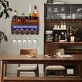 thumbnail image 2 of 2 Pack Wall Mounted Wine Rack, Wood LED Wine Glass Rack, Bar Shelves, Wine Glass Holder Wall Mounted, Floating Bar Shelves for Kitchen, Dining Room, Home, Bar, 2 of 7
