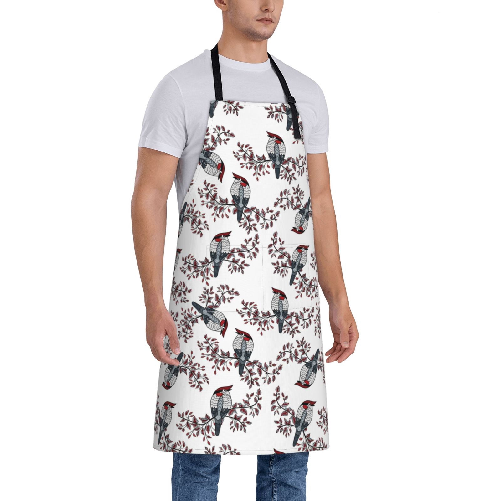 Kdxio Bird Apron with Pockets Adjustable Kitchen Aprons for Men Women Waterproof Aprons for Cooking,Drawing,Crafting, Baking Household Cleaning
