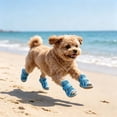 thumbnail image 5 of Breathable Mesh Summer Dog Boots, Non-Slip Paw Protector Shoes for Hot Pavement & Beach Walking, for Small Medium Dogs, Blue, 5 of 7