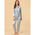 thumbnail image 3 of Conjuntos de pijama para mujer Allegra K Traje de noche suave de manga larga Gris S, 3 of 5