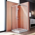 thumbnail image 5 of Sunny Shower Sliding Shower Door Corner Entry Shower Enclosure 34" D x 34" W x 72" H in Chrome Finish (Shower Base Not Included), 5 of 9