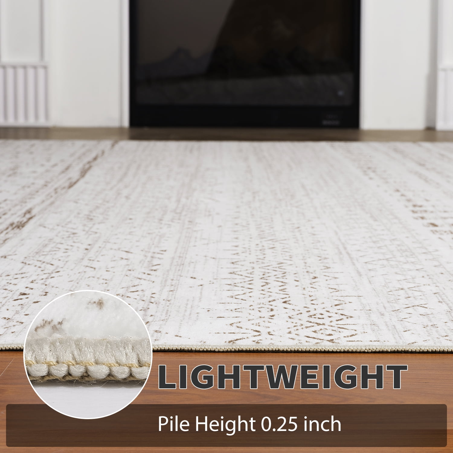 VUNATE Rugs for Living Room 5x7 Washable Area Rug Soft Non-Slip Bedroom Dining Room Floor Accent Rug Boho Carpet Indoor Rug Brown