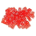 thumbnail image 1 of 100 x Translucent 16mm Six Sided Spot Dice RPG Dice Six Sided Games Red, 1 of 9