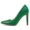 thumbnail image 2 of Delicious Shoes Women Stiletto High Heel Classic Pumps Pointed Toe SCHEME-S Green Patent 11, 2 of 5