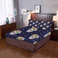 thumbnail image 2 of Juego de ropa de cama ABPHQTO 3 piezas Funda de edredón Calaveras Flores, 2 of 4