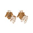 thumbnail image 2 of RUINIXCW Baby Girls Fall Outfit Western Style Long Sleeve Romper with Pants Headband, 2 of 6