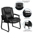 thumbnail image 4 of Flash Furniture LeatherSoft Executive Reception Chair with Padded Armrests and Sled Base, Black, 4 of 13