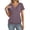 Light Purple #005, variant on Womens Short Sleeve Tops Banded Bottom V Neck Summer T Shirt Casual Basic Tees Navy L
