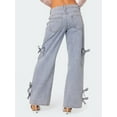 thumbnail image 6 of Biezeib Women Wide Leg Denim Pants Casual Cute Bow Loose Cargo Jeans Trousers for Work Office Streetwear, 6 of 6