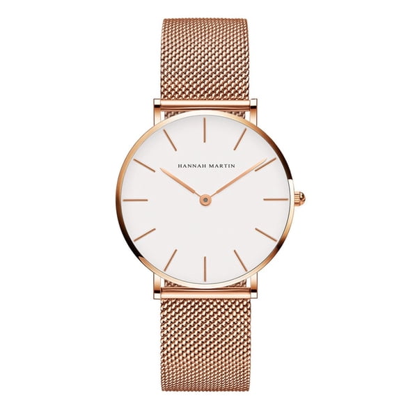 Women's Analog Quartz Watch Rose Gold Stainless Steel Mesh Band Ladies Waterproof Wrist Watch for Ladies Gift