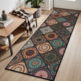 thumbnail image 3 of Findosom 3pc Boho Kitchen Rugs and Mats Set, Non Slip Washable Kitchen Runner Rug for Kitchen Floor, Farmhouse Kitchen Decor, Hallway, Entryway, Laundry Room,20"x32"+20"x47"+20"x59" Orange, 3 of 8