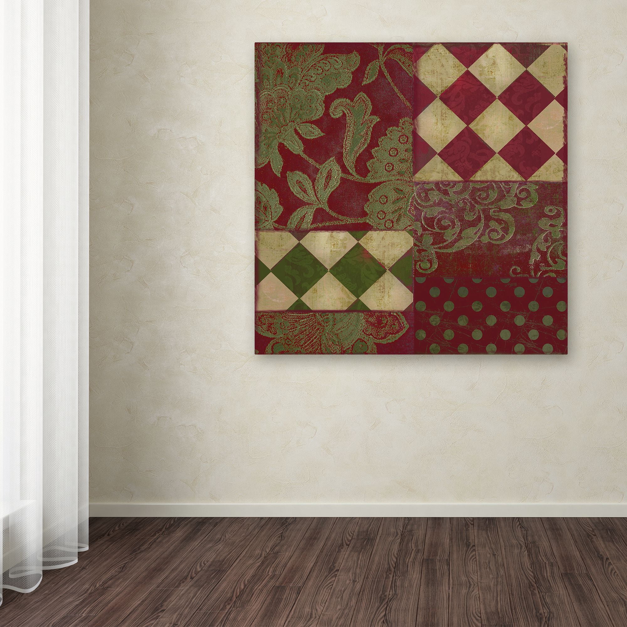 Trademark Fine Art "Merry Christmas Patchwork II" Canvas Art by Color Bakery