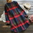 thumbnail image 3 of Winter Fall Dresses for Women Wedding Guest Long Sleeve Ladies Plaid Loose Pocket Swing Vintage Dress, 3 of 6