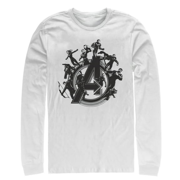 Men's Marvel Avengers: Endgame Hero Logo Long Sleeve Shirt White Medium