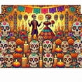 thumbnail image 4 of 1 PC, 2D Flat Day of the Dead Skeleton Wedding banner 0.87x43.31 inches (180x110cm), universal daily wall decoration, elegant daily front door decoration, party banner, decorative flag, home kitchen, 4 of 6