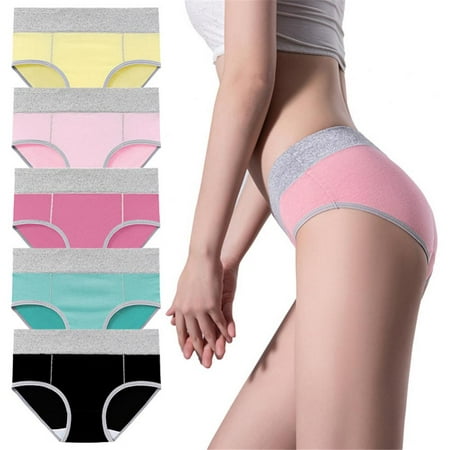 

Women s Underwear Medium High Waist Cotton Breathable Full Coverage Panties Brief Multipack 5 Pack