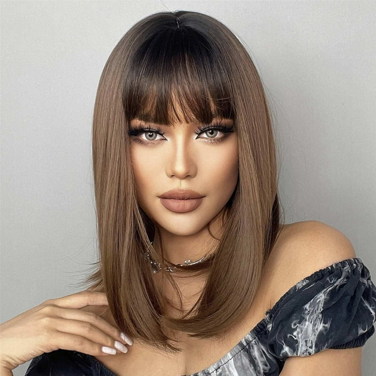 Giant Hair Clips for Thick Hair Lace Front Wig No Glue Straight Hair Bob Lace Wig Wig Female Mid length Hair Mid point Lengthened Clavicle Hair High Straight Human Lace Front Wigs with