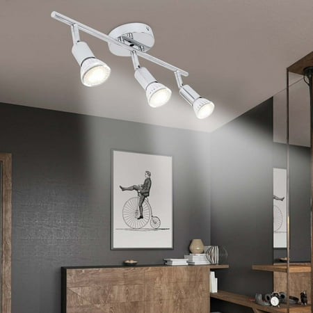 

WSBDENLK Home Decor Clearance 3 Light Chrome Steel Gu10 Spot-Bar Ceiling Spotlight Fitting Industrial Light Rollbacks