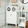 thumbnail image 3 of Costway Bathroom Cabinet Wooden Storage Cabinet Free Standing w/ Double Doors, 3 of 12