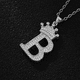 thumbnail image 4 of Collar con colgante de corona de micro diamantes de imitación con exquisito sentido de la letra H en inglés para mujer, 4 of 6