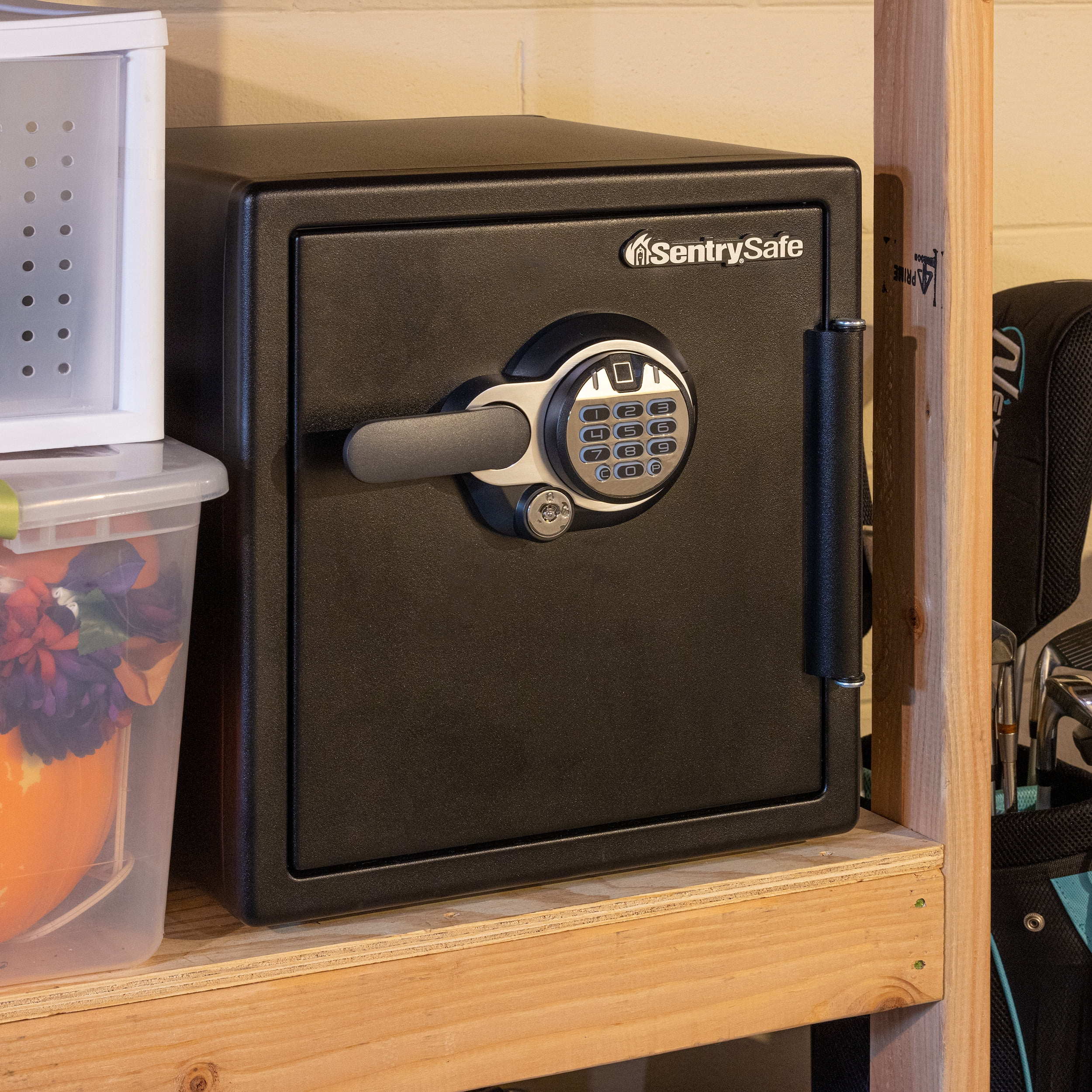 SentrySafe SFW123BTC Fire/Water Security Safe with Fingerprint Digital Keypad, 1.23 Cu-Ft., Black