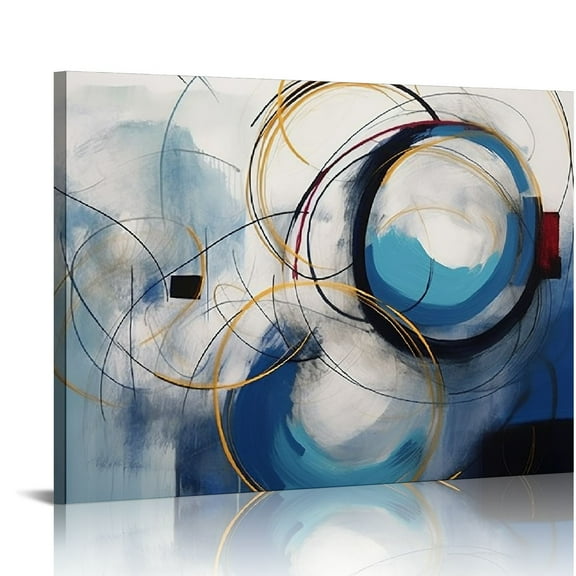 COMIO Wall Art Canvas Abstract Art Paintings Blue Fantasy Colorful Graffiti on White Background Modern Artwork Decor for Living Room Bedroom Kitchen
