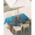 thumbnail image 3 of 60x102 Inch Outdoor Tablecloth with Umbrella Hole Zipper Rectangle Ocean Diving Cat Rectangular Tablecloths Outside Waterproof Coastal Coral Fish Marine Life Patio Table Cloth Cover for Picnic Party, 3 of 8