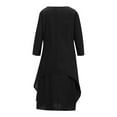 thumbnail image 5 of JUNWELL Robes d'Été Grande Taille pour Femmes à Manches Longues en Coton et Lin Décontractées Amples Unies Irrégulières Robe Maxi pour Femmes, 5 of 5
