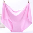 thumbnail image 2 of PMVFHDE Women Plus Size Casual Underwear High Rise Triangle Panties Lace Soft Hipster Briefs Comfortable Solid Color Plus Size Underwear For Women Pink,XXL, 2 of 3