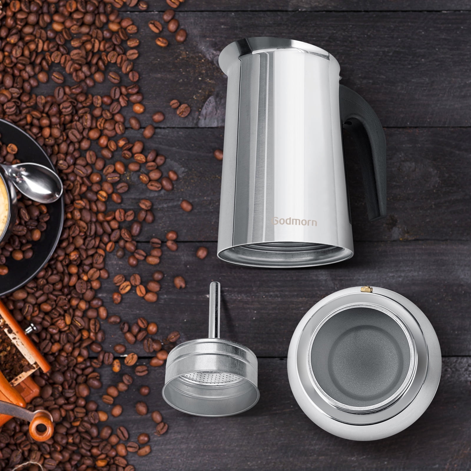 Portable Mocha Coffee Pot, Made Of 430 Stainless Steel, Portable Electric  Coffee Machine