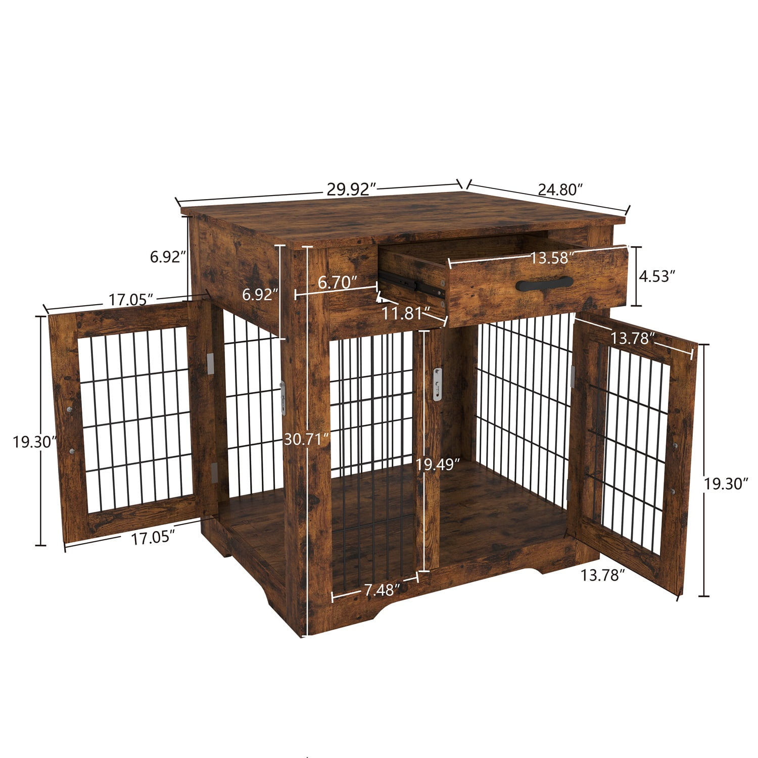 Pefilos 43" Dog Crate End Table Dog Cages with Drawer, Pet Kennels Cages with Double Doors Nightstand, Dog House Indoor Use Medium, White Pefilos 43" Dog Crate End Table Dog Cages with Drawer, Pet Kennels Cages with Double Doors Nightstand, Dog House Indoor Use Medium, White