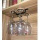 thumbnail image 2 of Metal bajo el estante del gabinete Suspendido colgando del techo Cristalera de vino Stemware titular sostiene hasta 4 vasos de estilo vintage de acero inoxidable de pared, 2 of 8