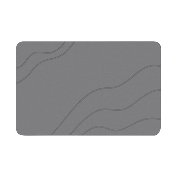 Diatomaceous Earth Stone Bath Mat 15.7 x 23.6 Inch, Quick-Dry Absorbent Stone Bath Mats for Bathroom, Non-Slip Drying Mat for Shower Caddy, Dark Gray