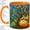 Orange, variant on Stained Glass Tree Accent Mug, 11oz Ceramic Coffee Cup for Nature Fans