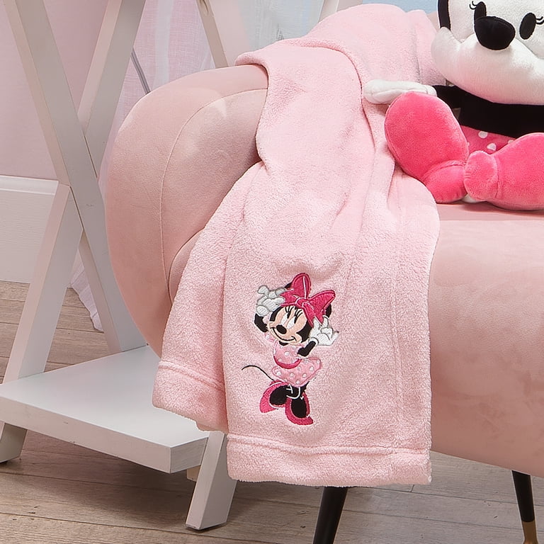Pink minnie mouse fleece blanket sales