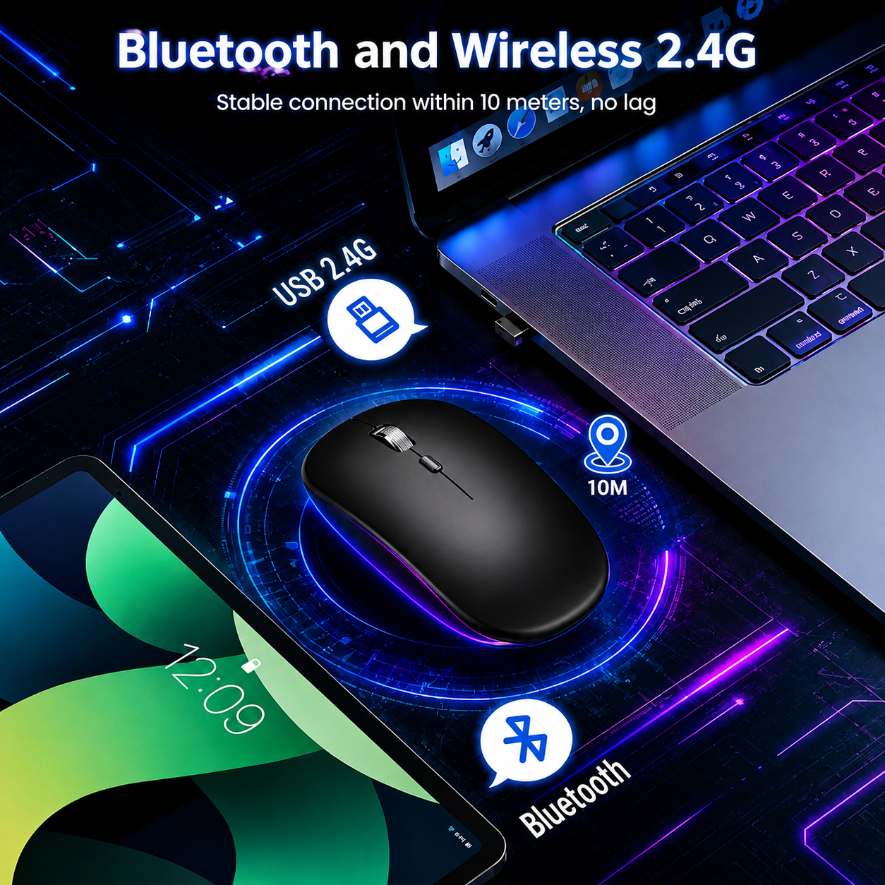 VerdeVida Wireless Bluetooth Mouse, Rechargeable, Silent photo 7