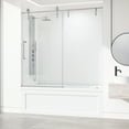 thumbnail image 6 of VIGO Hamilton 56 in. to 60 in. W Aerodynamic Frameless Sliding Tub Door in Chrome with Clear Glass, 6 of 9