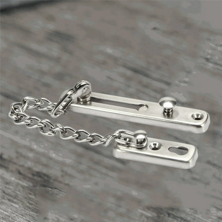OUNONA Chain Door Lock Stainless Steel Security Door Chain Guard Latch Lock for Home Hotel (Silver)