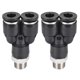 thumbnail image 1 of Conectores de Tubo Tipo Y de Empuje para Conectar 6mm OD x 1/8PT Hilo Macho Conectores de Tubo de Bloqueo Negro 2Pcs, 1 of 3