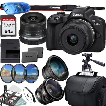 Canon Autofocus 24.2 MP Mirrorless Camera with 18-45mm Lens Tripod Camera, Black