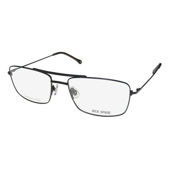 NEW JACK SPADE CARLSON MENS/WOMENS SHIELD FULL-RIM BLACK BRAND NAME COLLECTIBLE PILOT FRAME DEMO LENSES 54-17-140 EYEGLASSES/EYEGLASS FRAME
