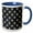 Blue/White, variant on 3drose, Chic Blue and Image of Gold Celestial Sun Pattern, 15oz Mug