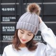 thumbnail image 5 of Yuanlong Womens Pompom Beanie Hat Lined Cable Knit Winter Warm Skull Cap Soft Stretchy Casual Outdoor Headwear, 5 of 5
