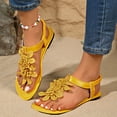 thumbnail image 3 of YOUYEDIAN Sandals for Women Summer Flat Sandals Fashion Comfortable Slippers Beach Open Toe Shoes(Yellow), 3 of 5